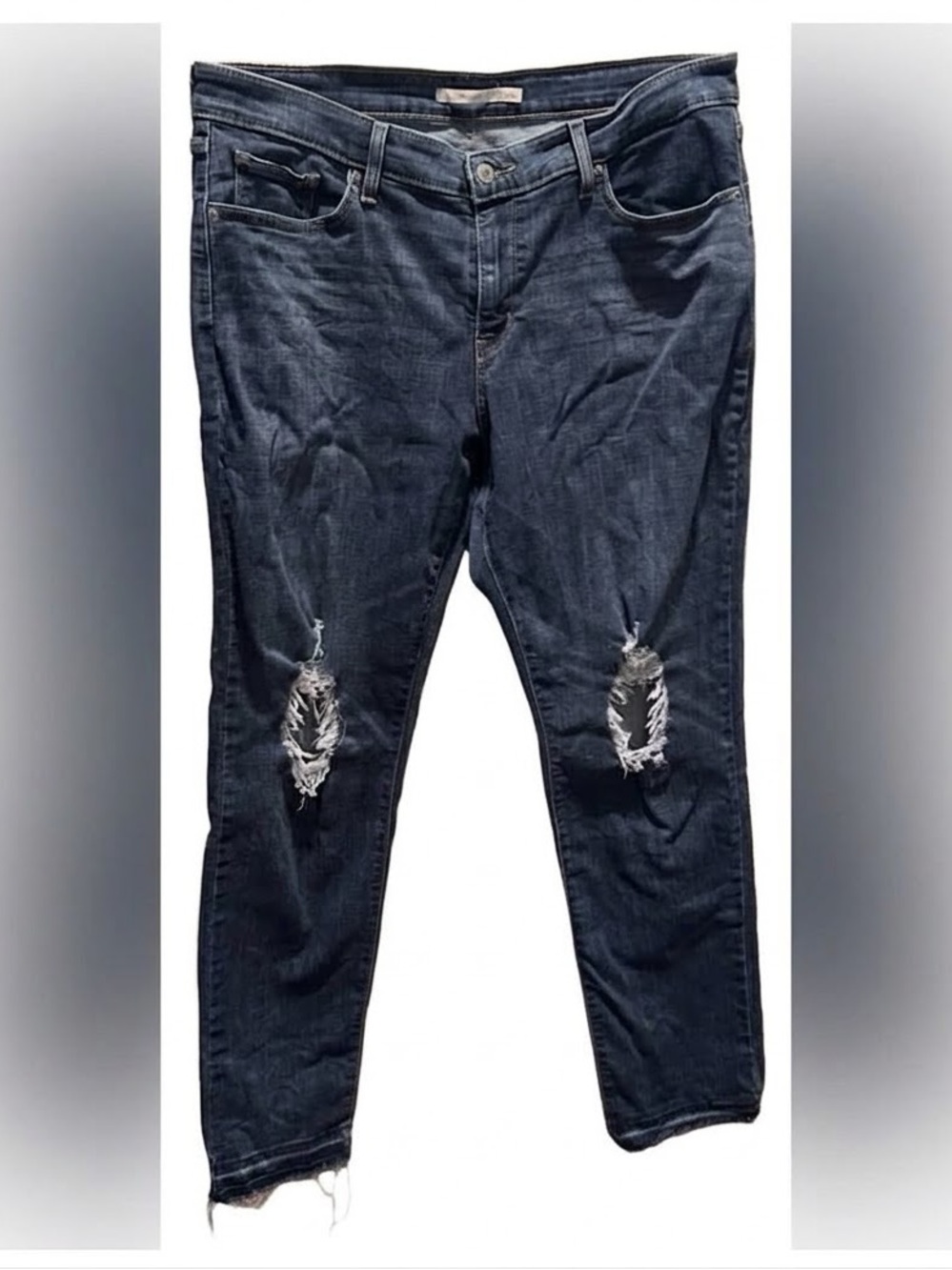 LEVIS 711 Skinny Ripped Jeans Womens Plus Size 18 W